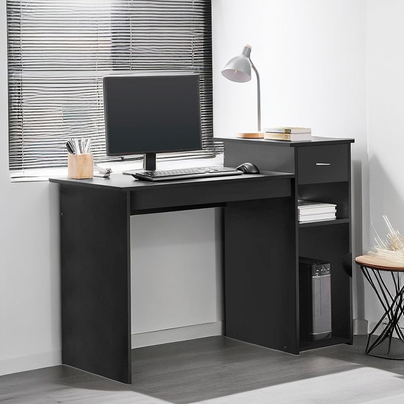 Computer Desk with Bookshelf Writing Study Desk with Storage Shelves and CPU Stand-3