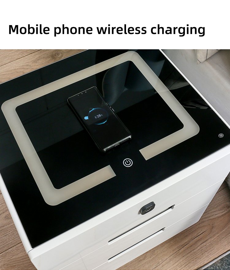 Smart Nightstands Wireless Charging Table Bedside Cabinet-4