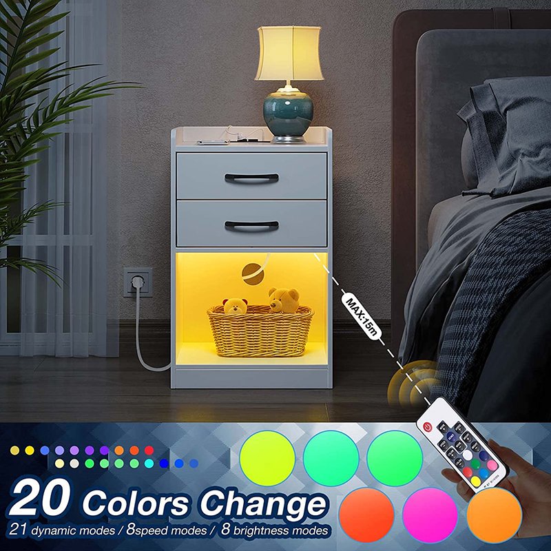 Wood nightstand wooden bedside table-3