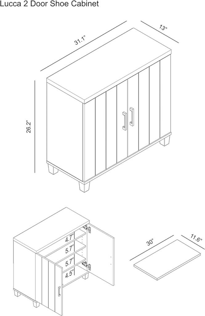 2 Door Standing Shoe Cabinet Shoe Storage Cabinet-10