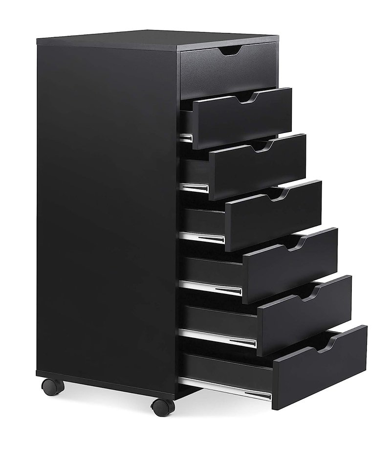 7-Drawer wooden chest of drawers storage cabinet with Removable Wheels-6