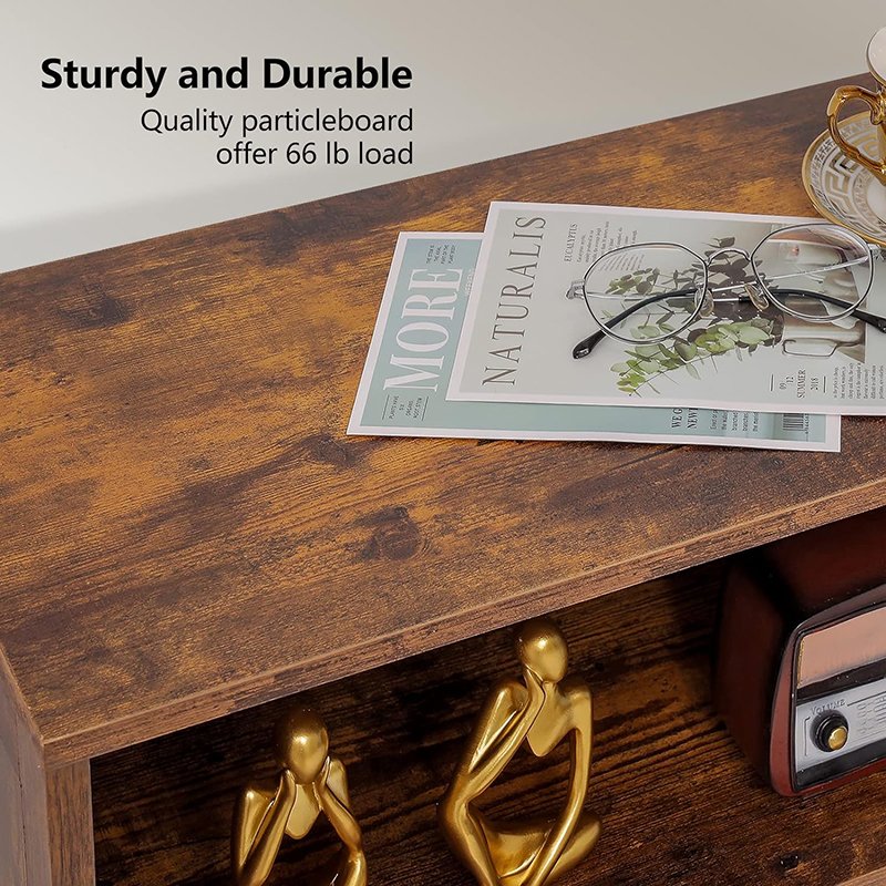 Floor Storage Cabinet with 2 Adjustable Drawers & 2 Barn Doors-12
