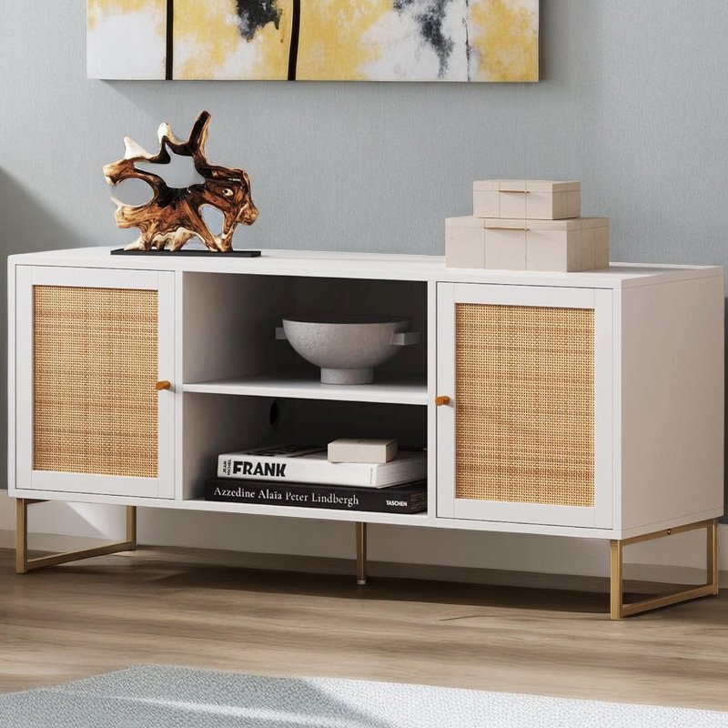 Rattan Media Console Tv Stand-4