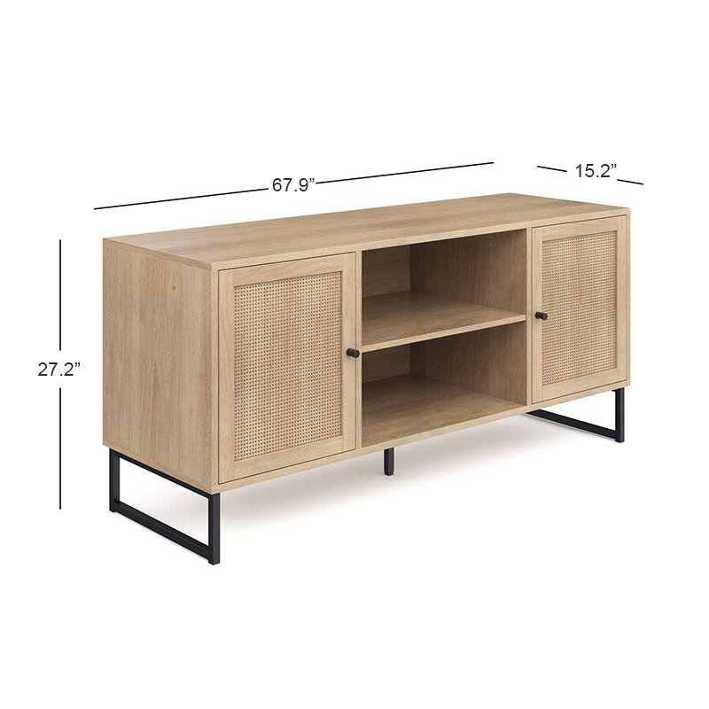 Rattan Media Console Tv Stand-6