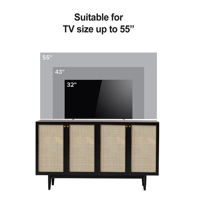 Rattan wood Sideboard Dining cabinet for home furniture-5