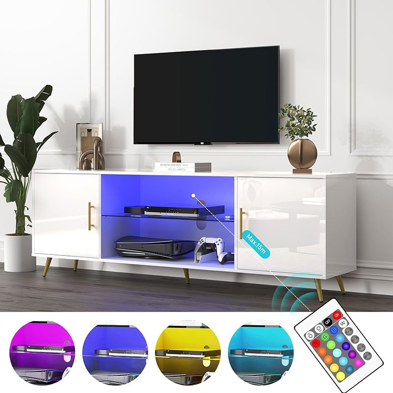 Wooden High Gloss LED TV Stand tv unit cabinet-6