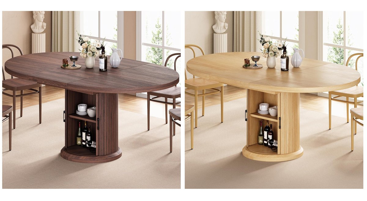 Adjustable Size Round Dining Table