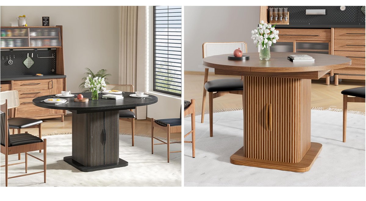 Extendable Round Dining Table
