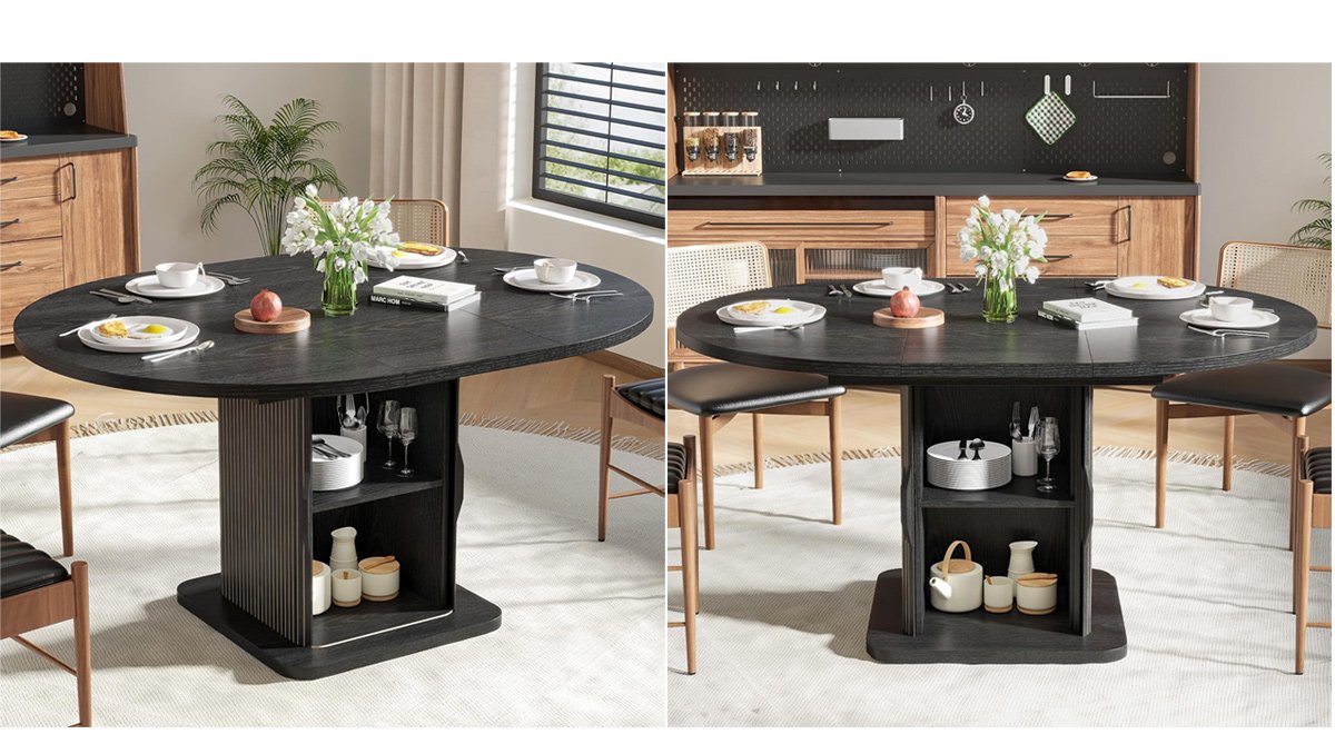 Extendable Round Dining Table