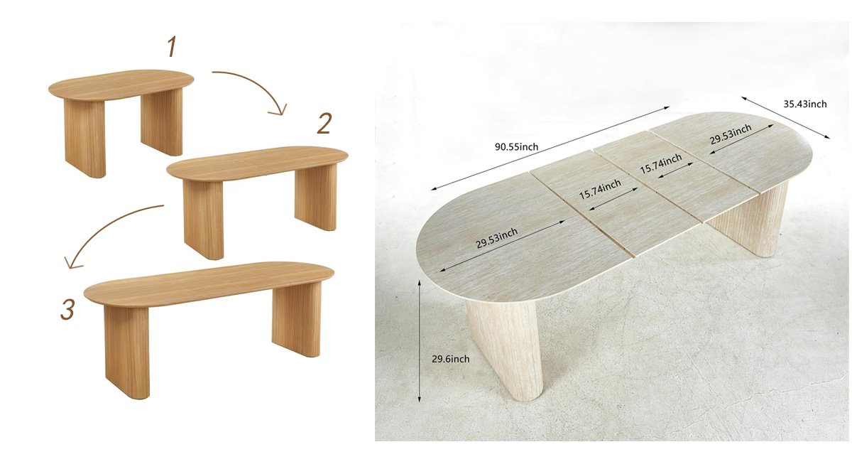 Wood Extendable Dining Table