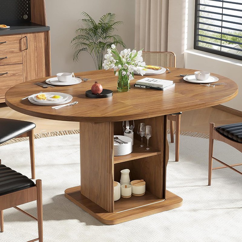 Extendable Round Dining Table