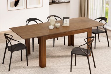 Sturdy dining tables designed for everyday meals or gatherings, balancing durability with straightforward design.