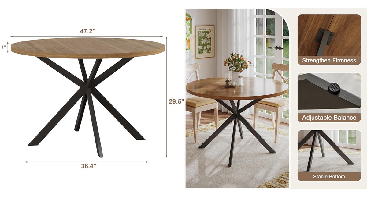 Round Dining Table for 4,