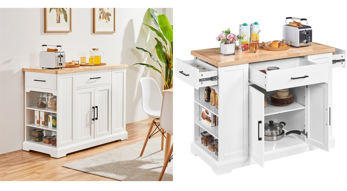 Solid Wood Top Kitchen Island