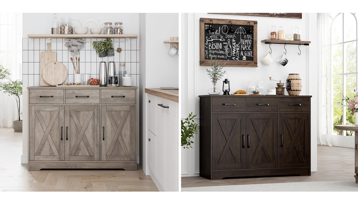 Modern Farmhouse Sideboard Buffet Cabinet