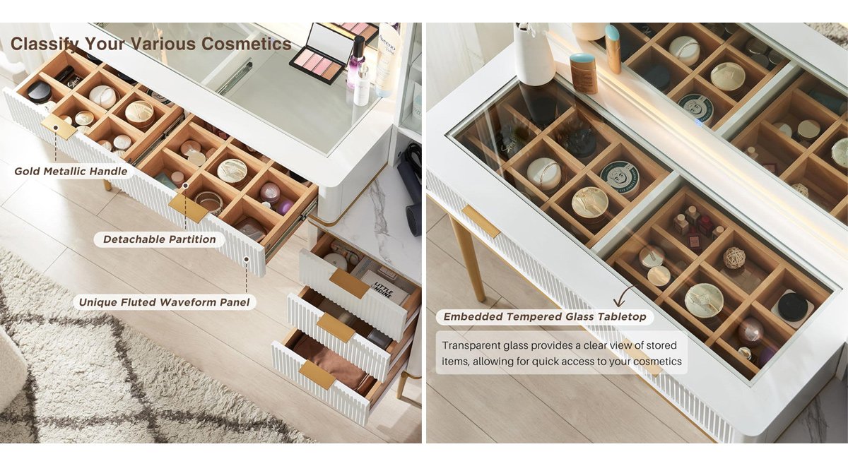 Makeup Vanity with Lighted Mirror