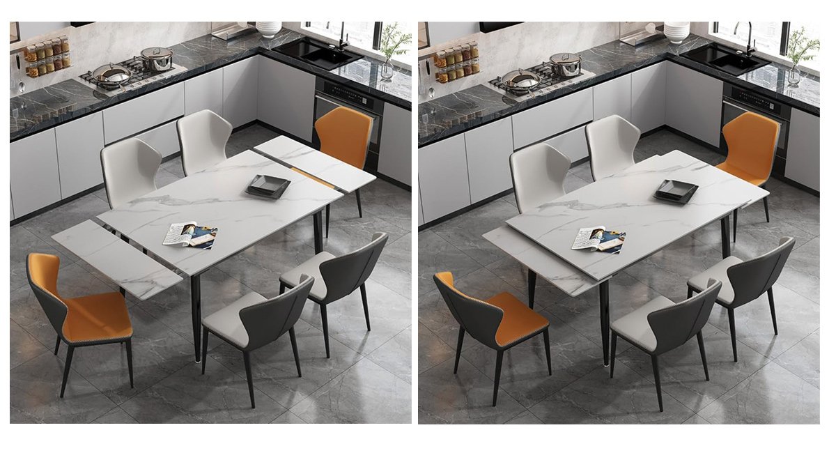 Retractable Rock Plate Dining Table