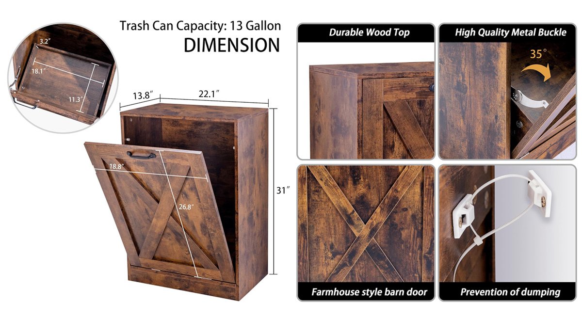 Tilt Out Trash Can Cabinet