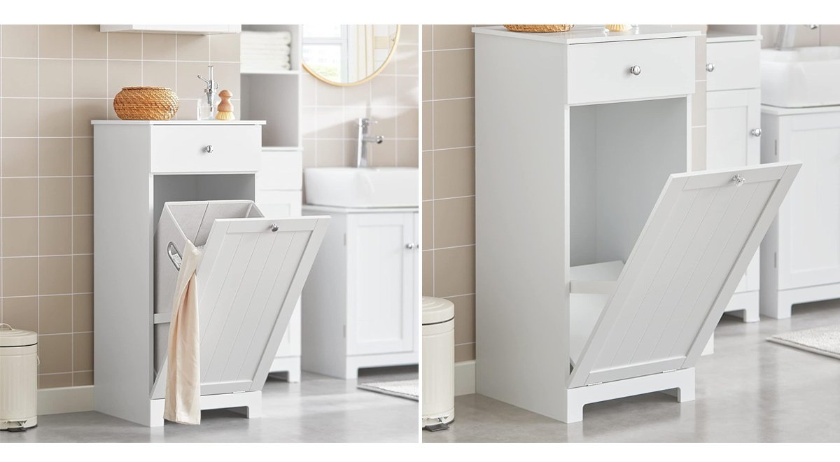 Slim Tilt-Out Laundry Hamper Cabinet