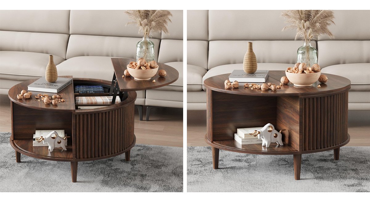 Round Coffee Table with Storage