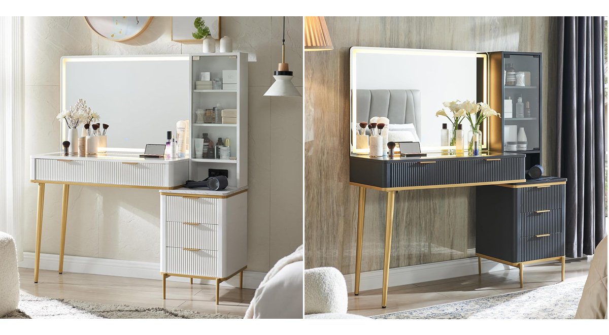 Makeup Vanity with Lighted Mirror