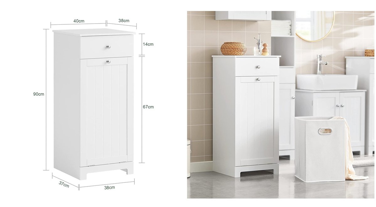 Slim Tilt-Out Laundry Hamper Cabinet