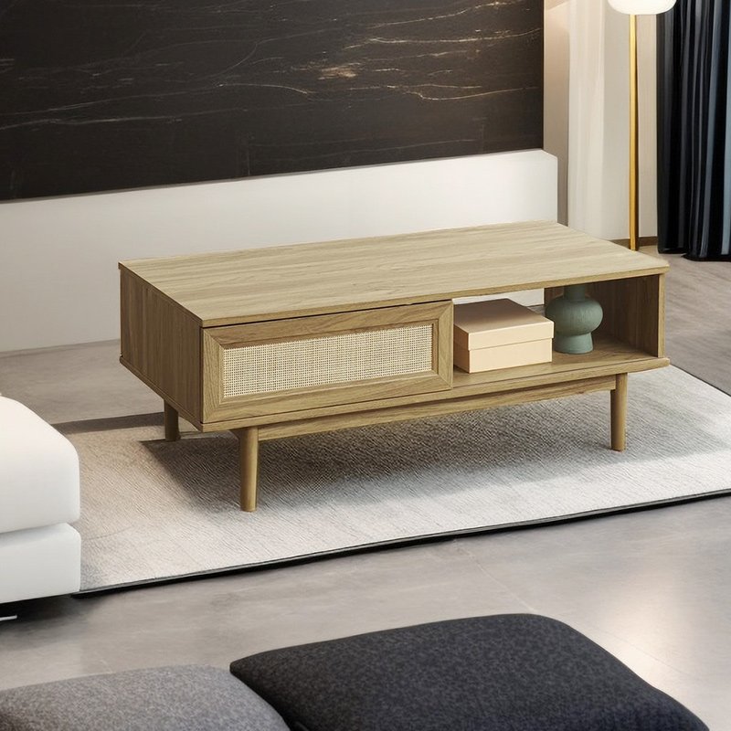 Rattan Coffee Table with Storage