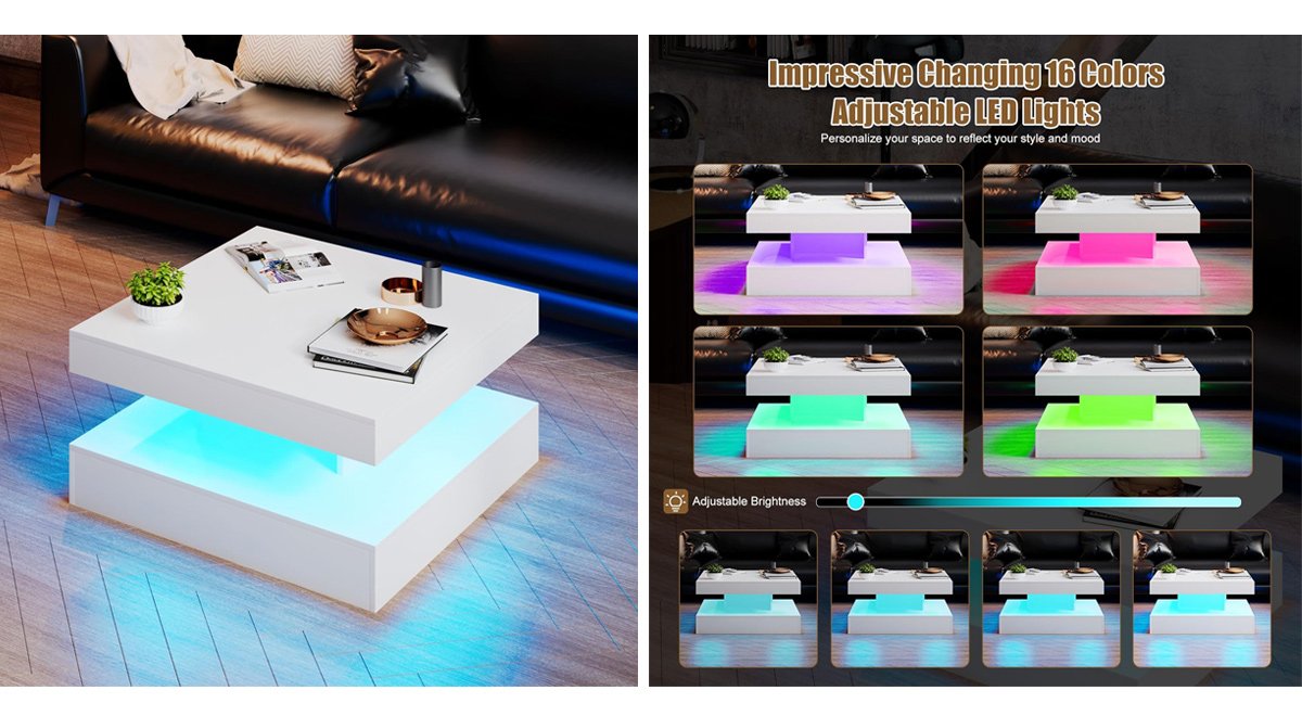 LED Coffee Table with Storage