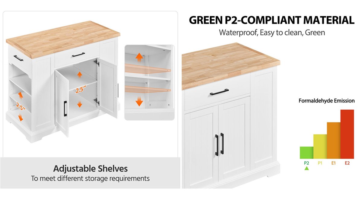 Solid Wood Top Kitchen Island
