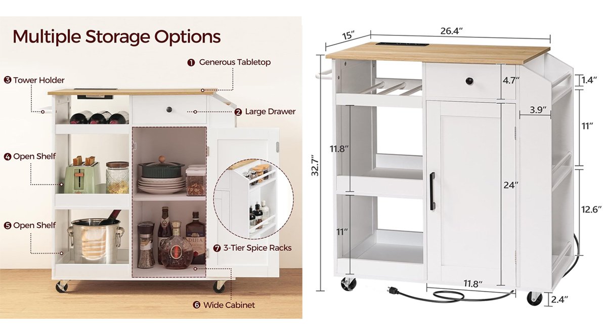 Kitchen Island with Power Outlet