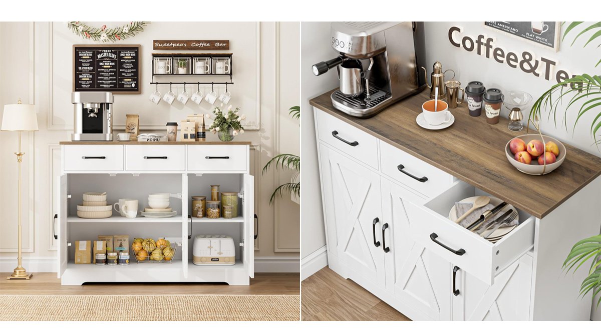 Modern Farmhouse Sideboard Buffet Cabinet