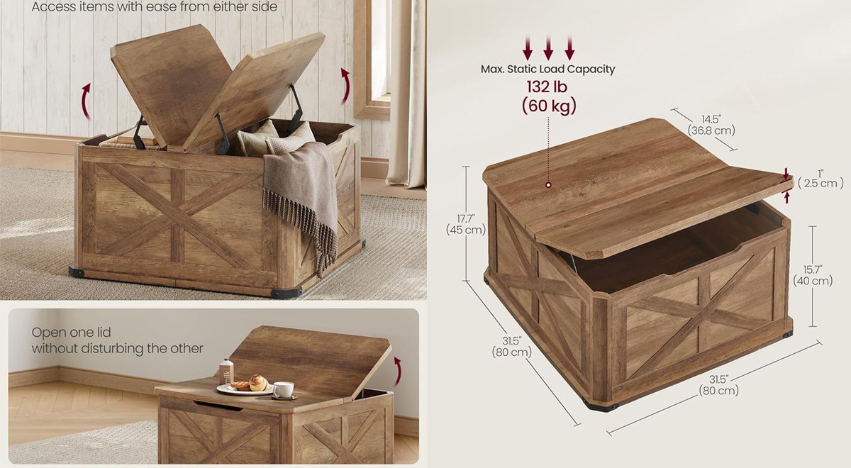 Farmhouse Coffee Table with Storage