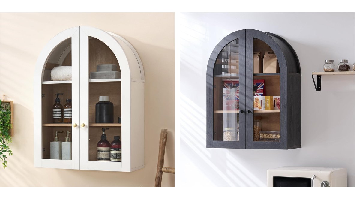 Bathroom Arched Wall Cabinet Over The Toilet Storage Cabinet
