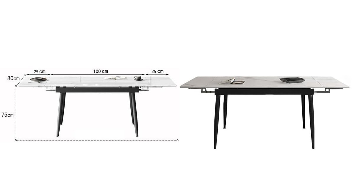 Retractable Rock Plate Dining Table