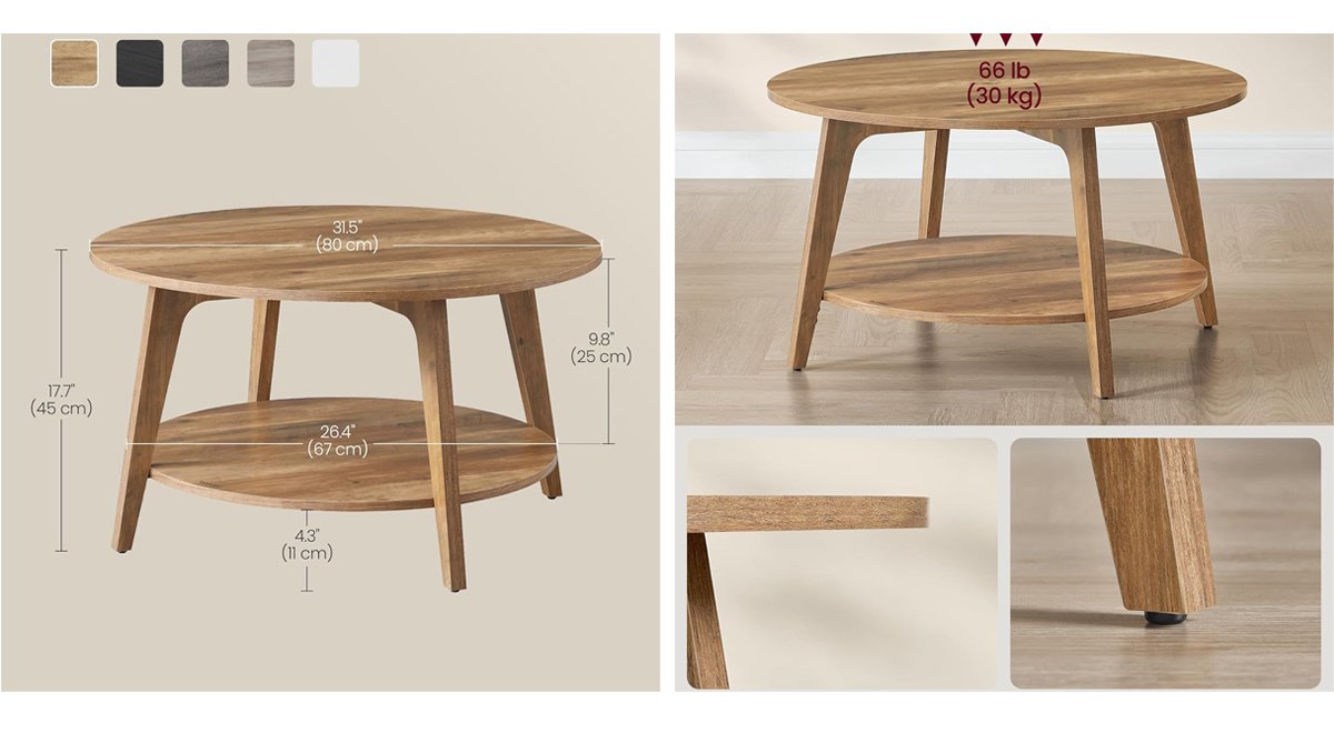 2 Tier Round Coffee Table