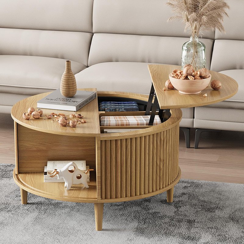 Round Coffee Table with Storage