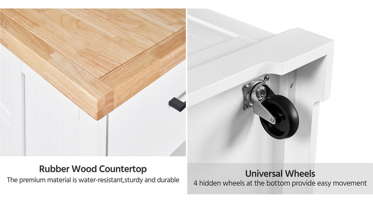 Solid Wood Top Kitchen Island