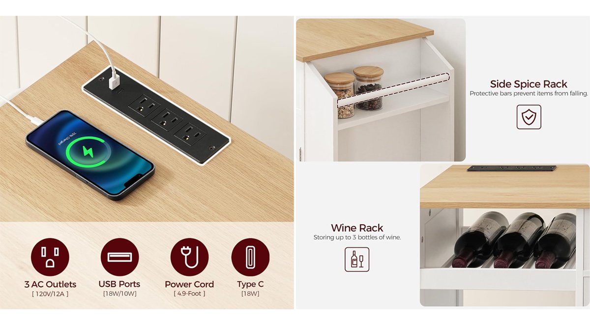 Kitchen Island with Power Outlet