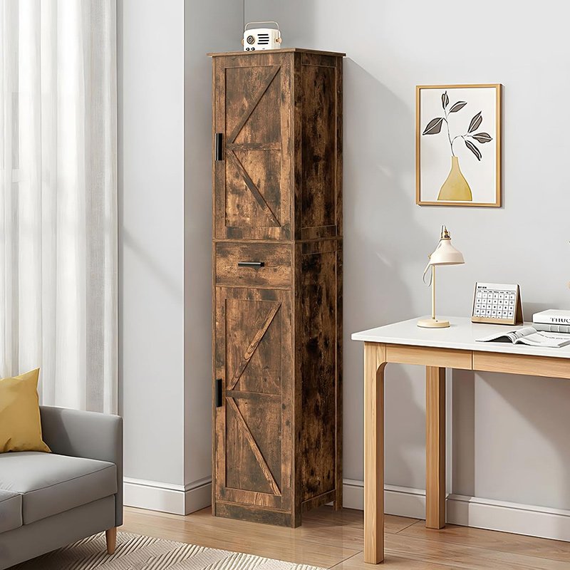 Storage Cabinet with 6 Shelves & Drawer