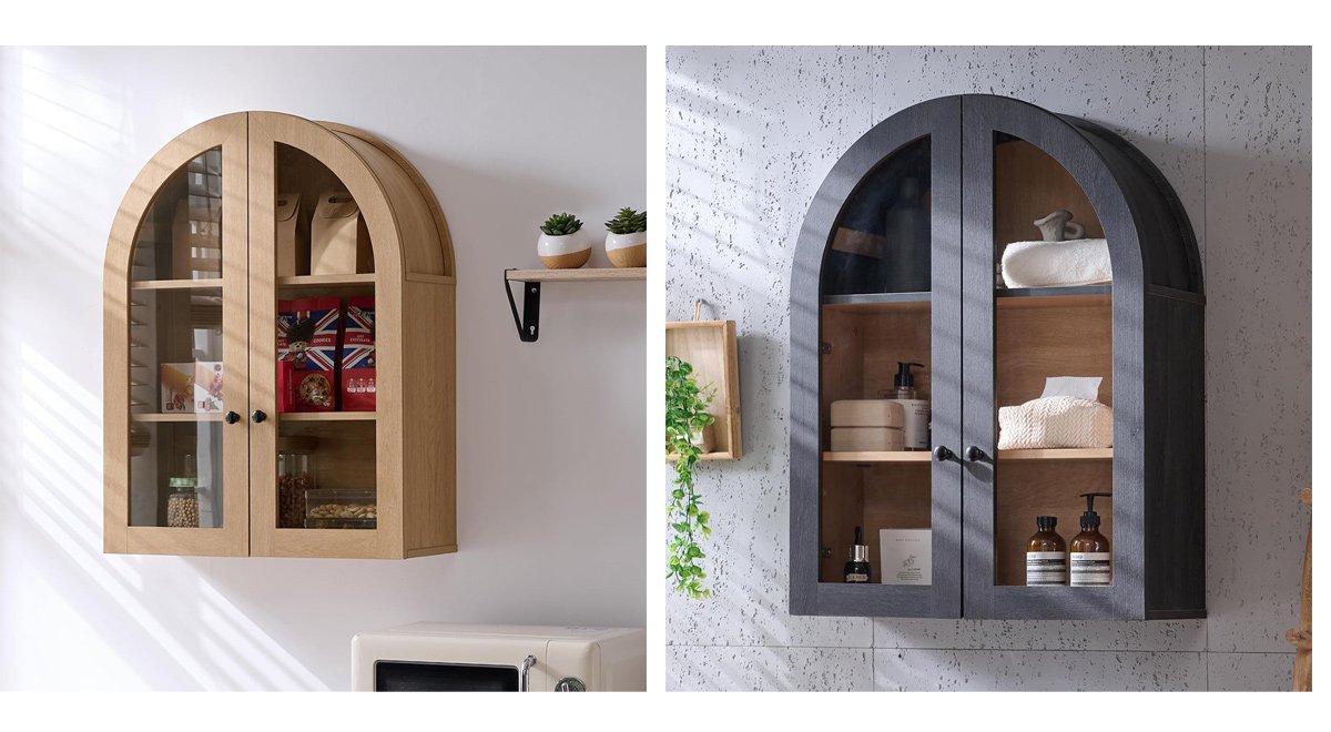 Bathroom Arched Wall Cabinet Over The Toilet Storage Cabinet