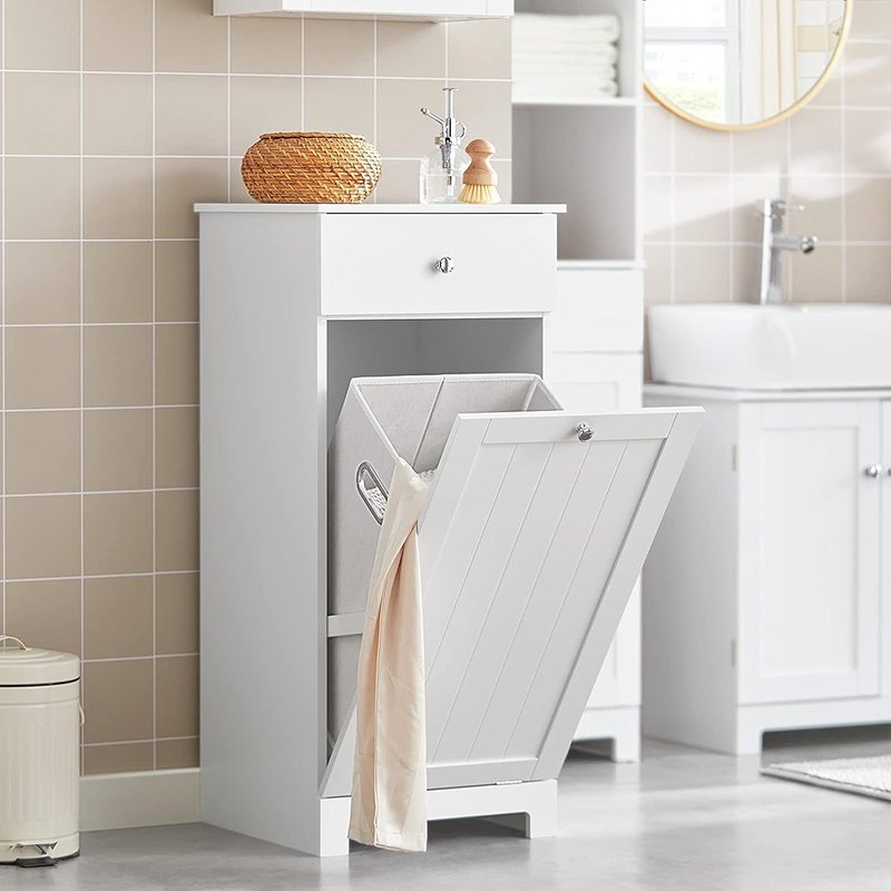 Slim Tilt-Out Laundry Hamper Cabinet
