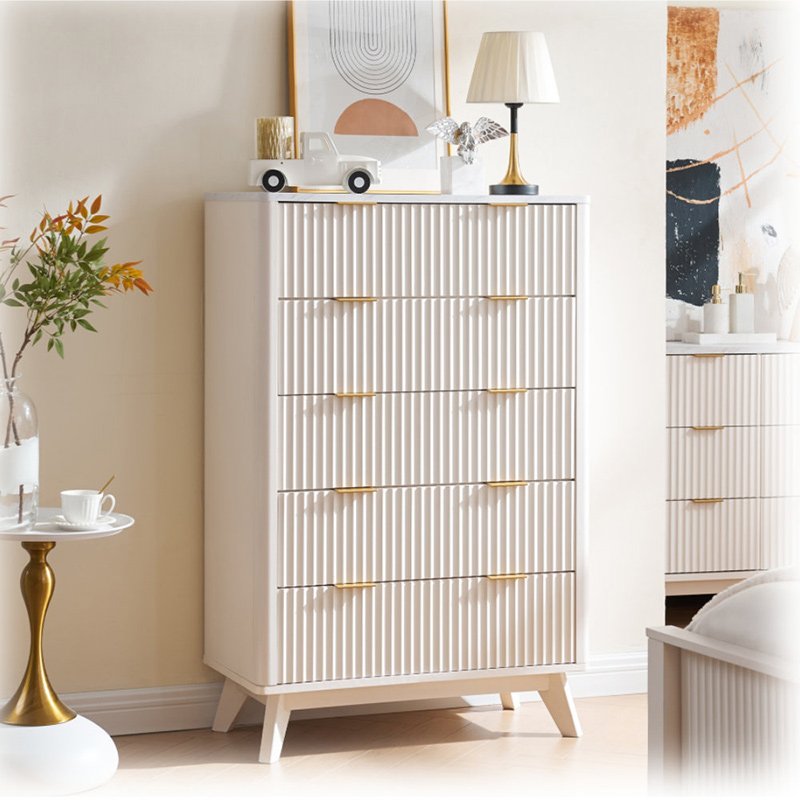 Fluted Design 5-Drawers Dresser Organizer