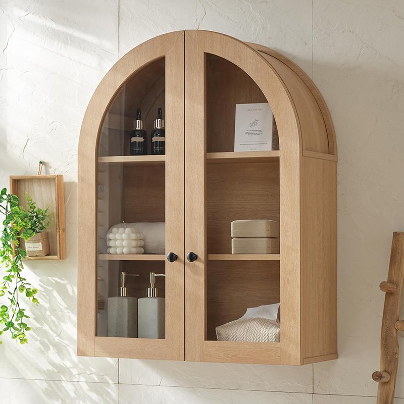 Bathroom Arched Wall Cabinet Over The Toilet Storage Cabinet