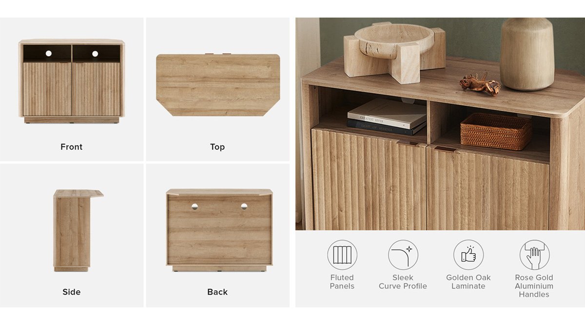 Corner TV Stand with two open niches
