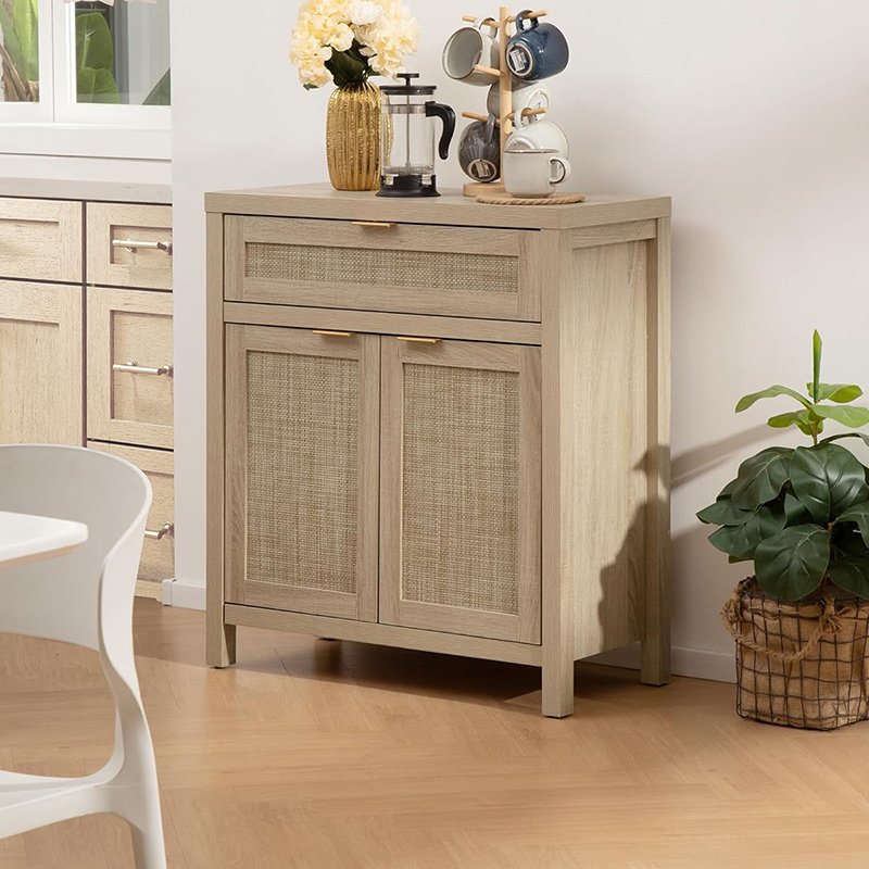Rattan Credenza Storage Cabinet, Sideboard Buffet Cabinet