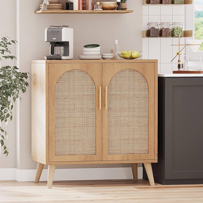 Rattan Storage Cabinet with Doors