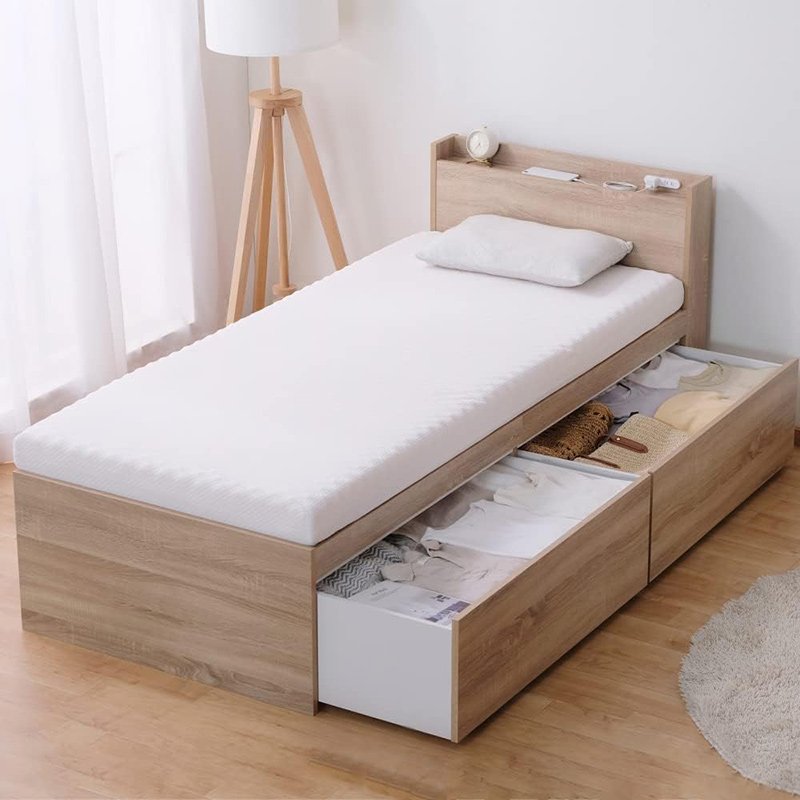 シングルベッド 収納付き 宮付き