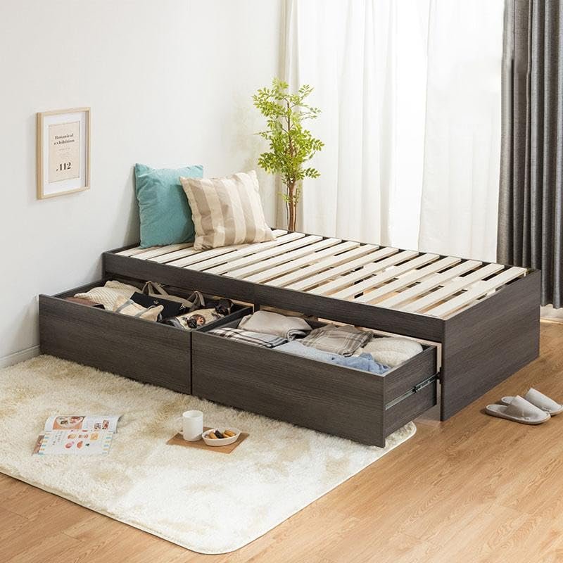 ハイタイプ 収納付きベッド ヘッドレス チェストベッド