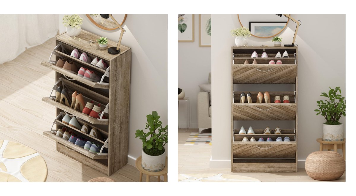 下駄箱 シューズボックス 木製 扉付き 玄関収納 スリム 薄型