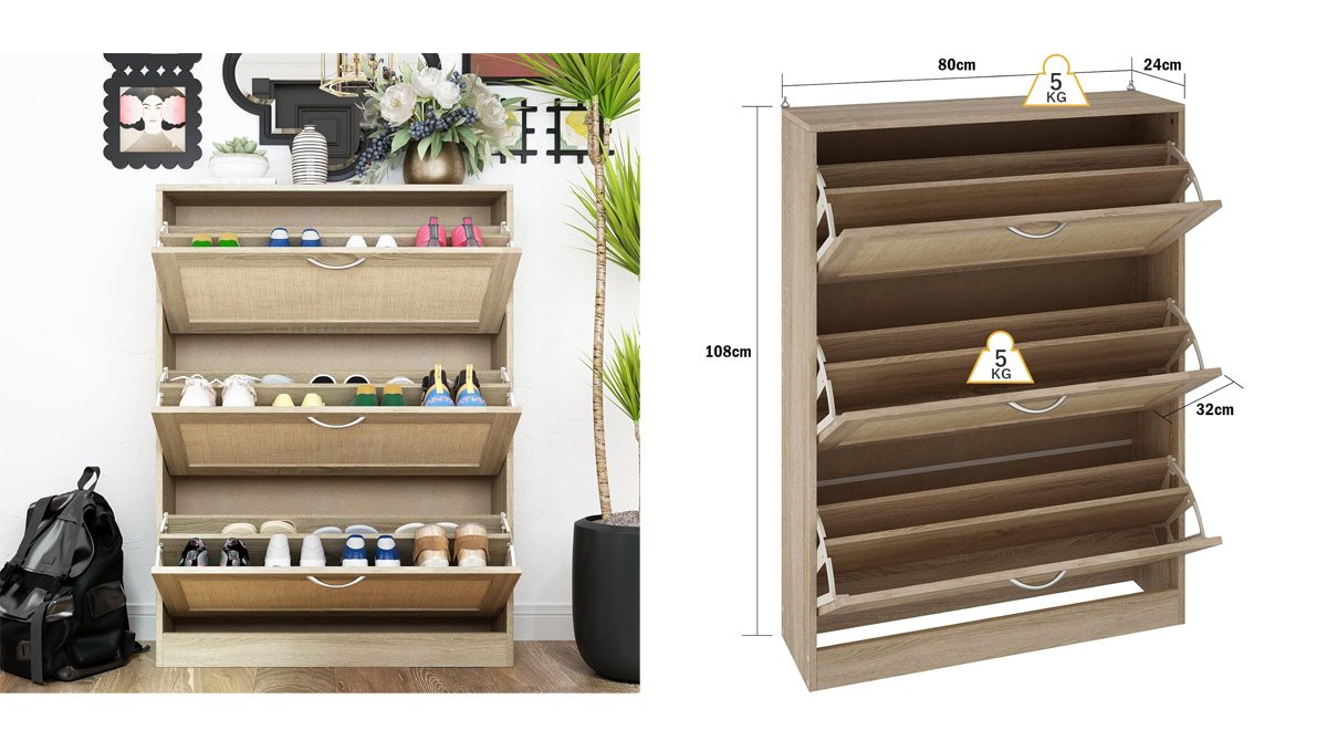 下駄箱 木製 シューズボックス 扉付き 玄関収納 スリム 薄型 省スペース